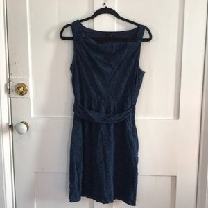 Theory blue and black pattern dress